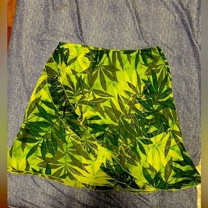 Worthington Green Tropical Ruffle Midi Skirt 16